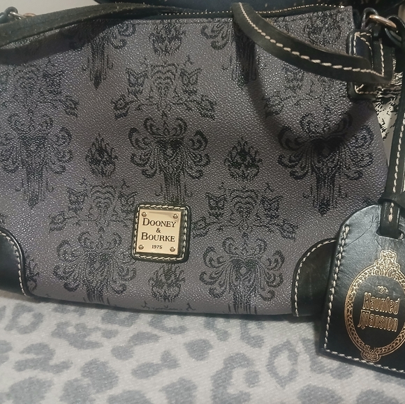 Dooney & Bourke Handbags - Dooney & Bourke Black and Gray Patterned Shoulder Bag